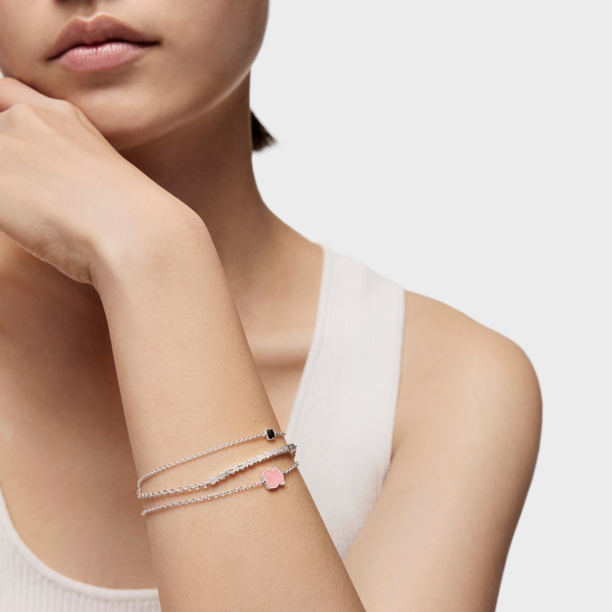 Pulsera de plata de 17,5cm Straight