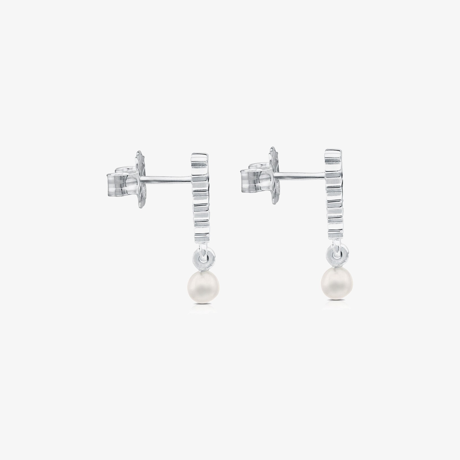 Silver TOUS Straight Earrings with Pearls