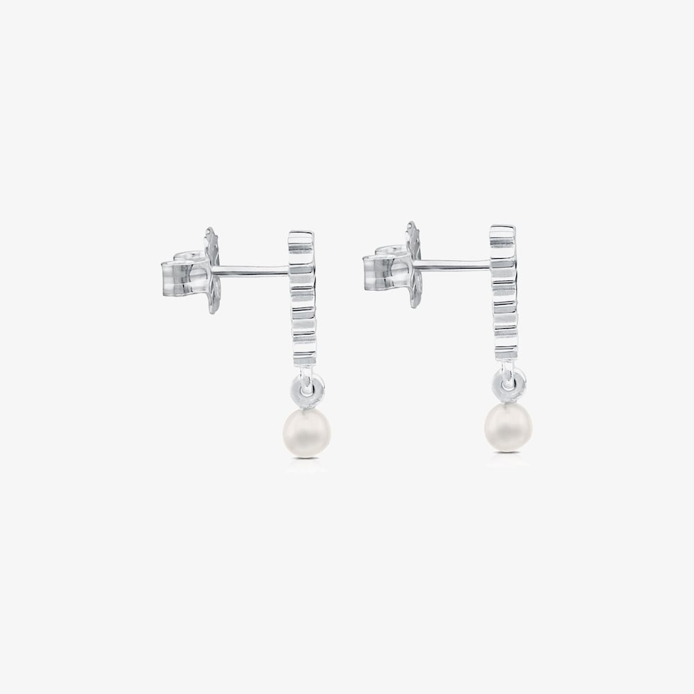 Pendientes de plata y perlas Straight
