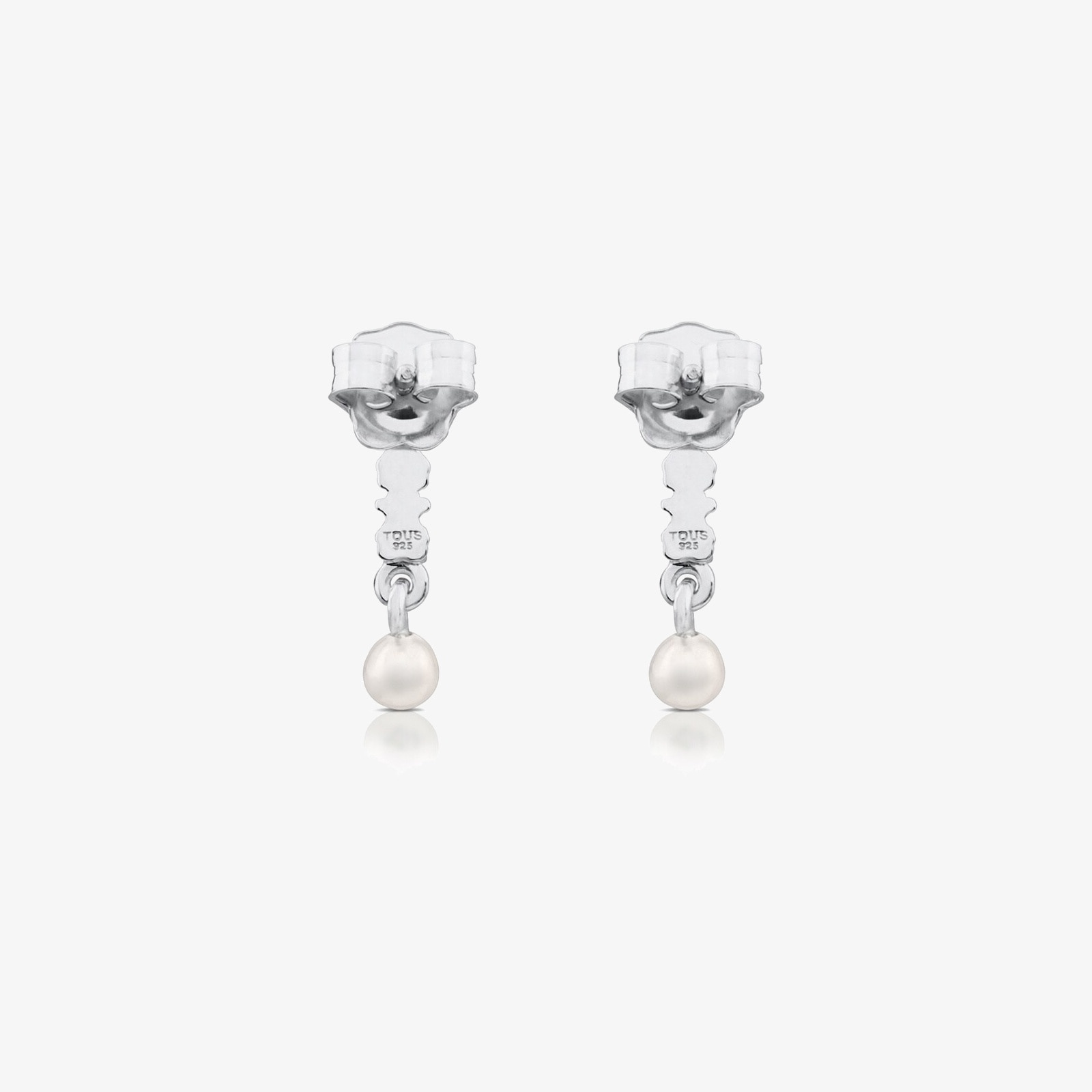 Silver TOUS Straight Earrings with Pearls