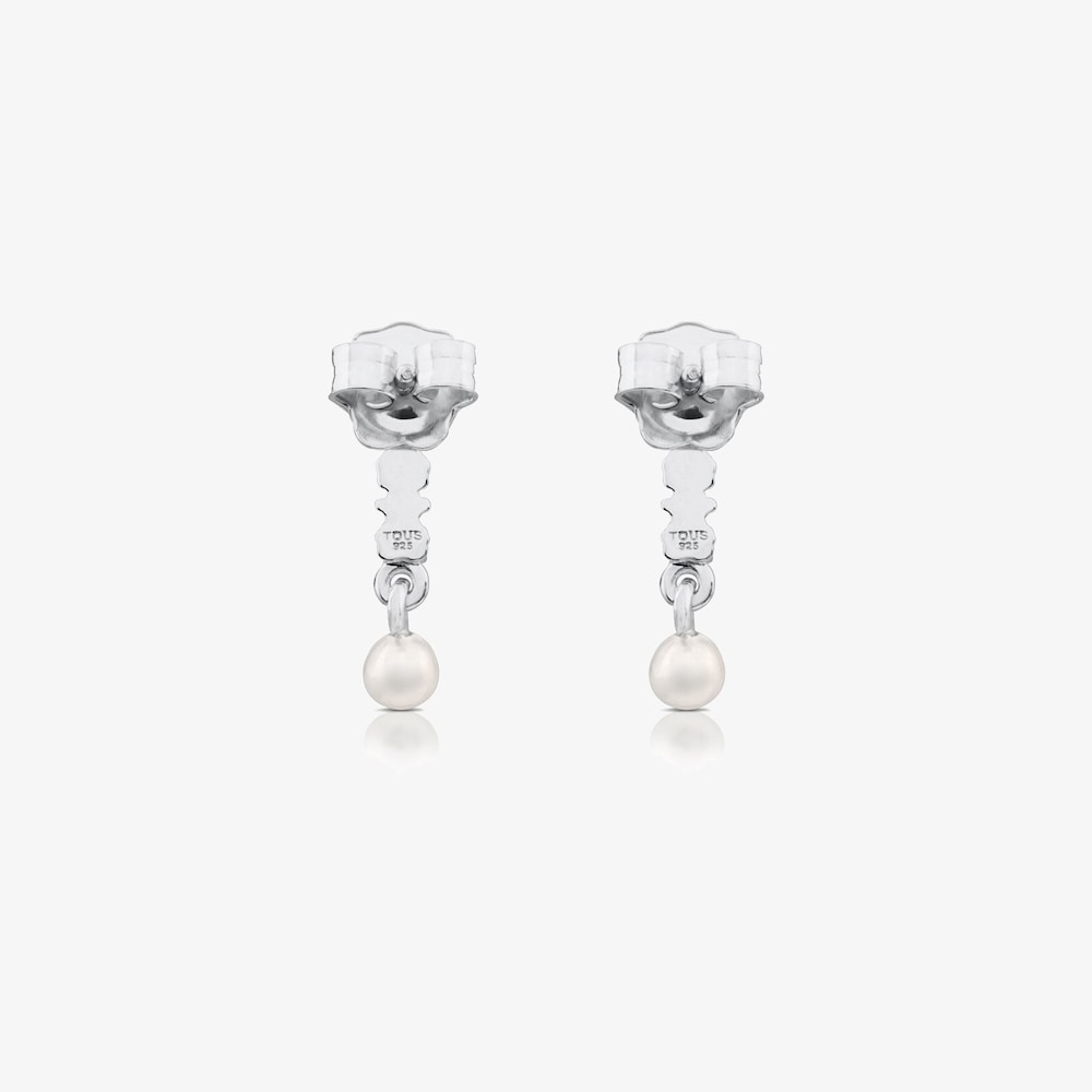 Pendientes de plata y perlas Straight