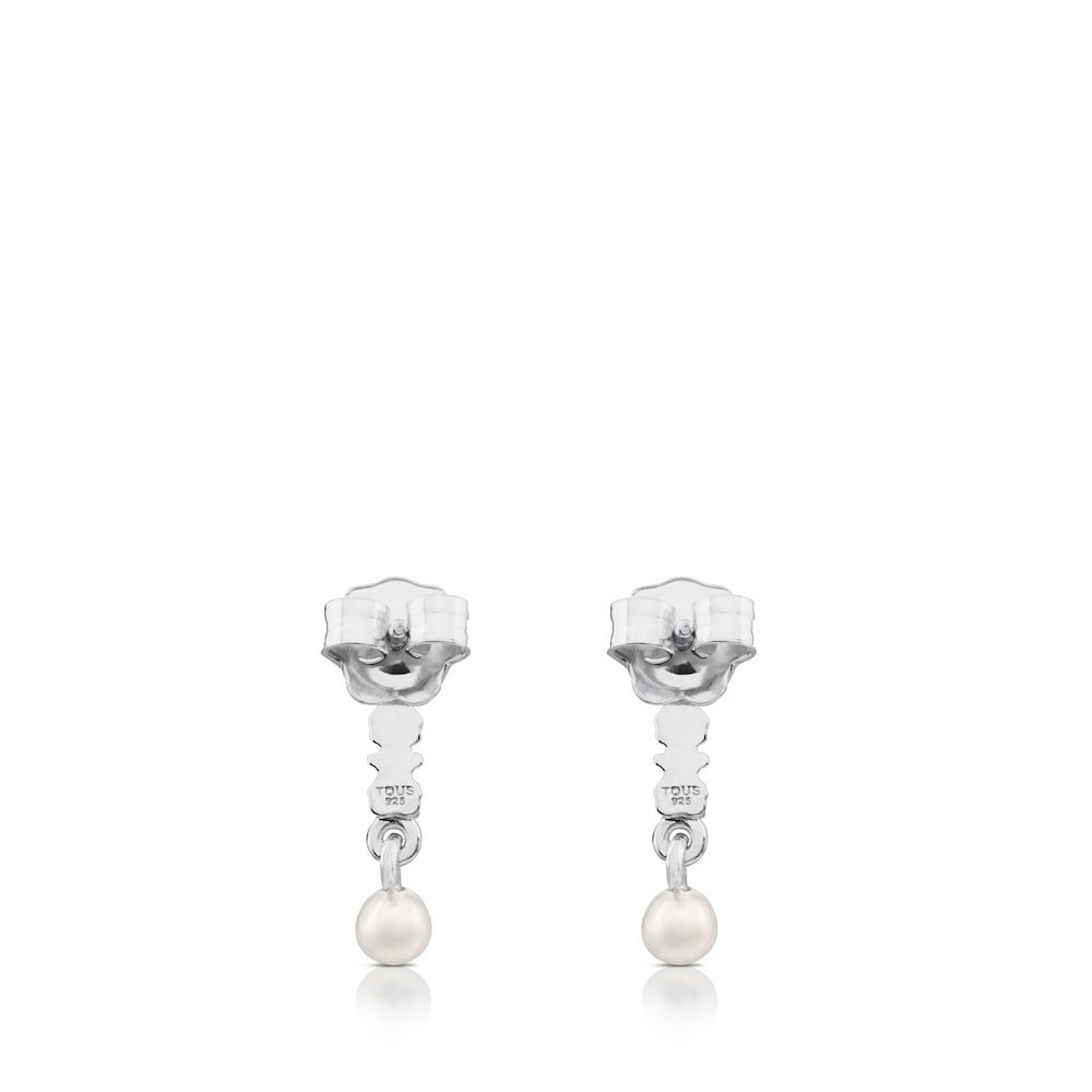 Pendientes de plata y perlas Straight Pendientes de plata y perlas Straight