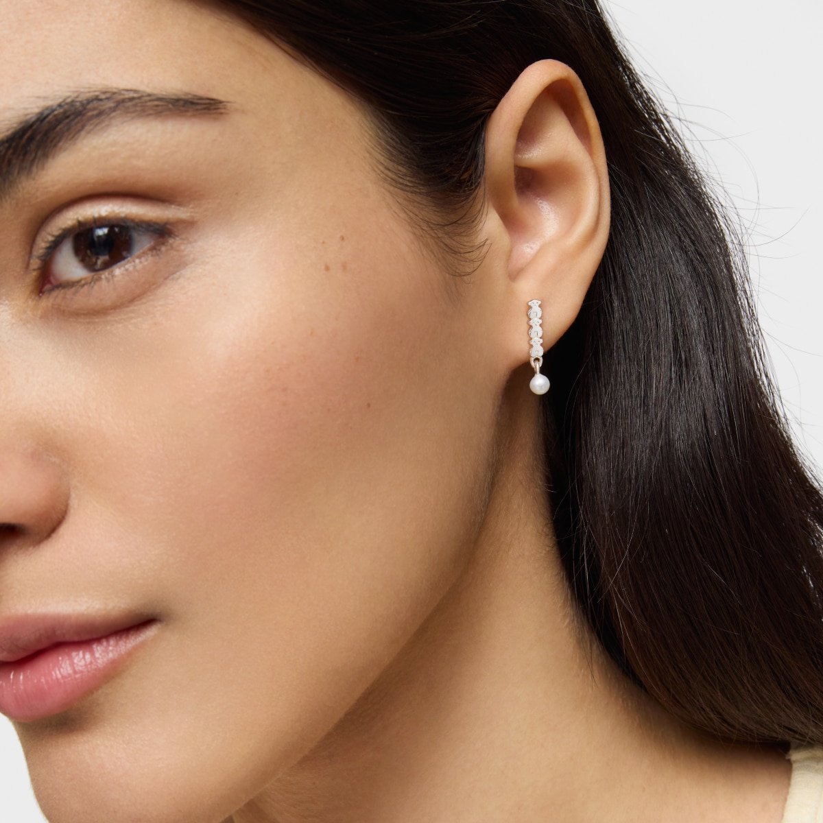 Pendientes de plata y perlas Straight