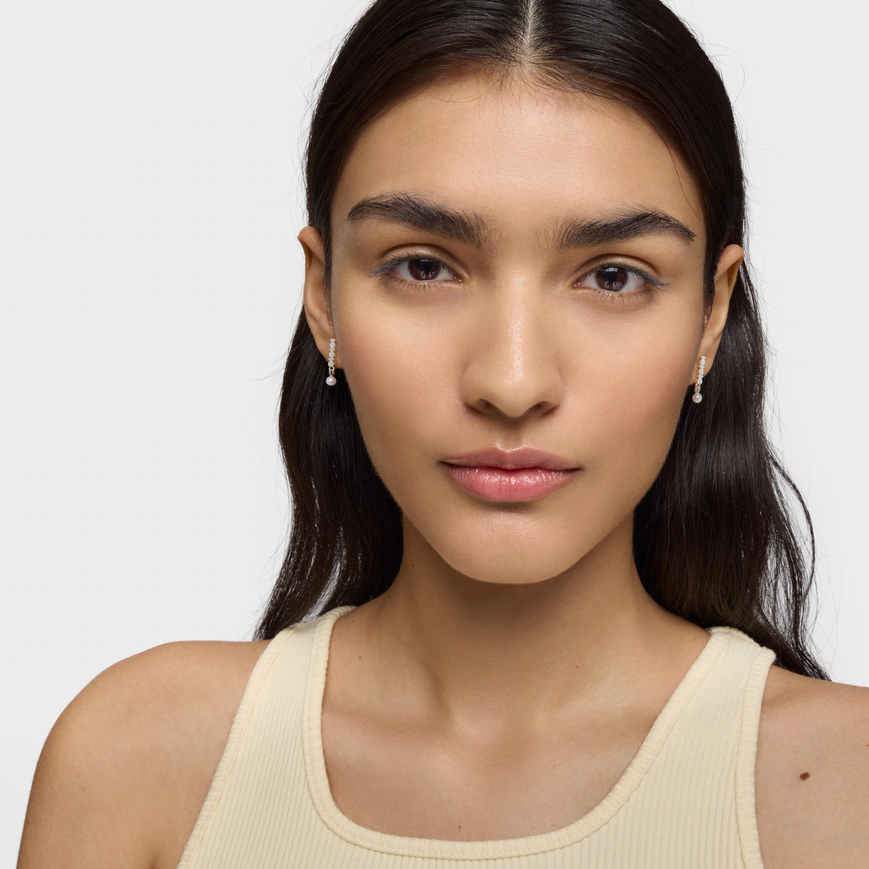 Silver TOUS Straight Earrings with Pearls