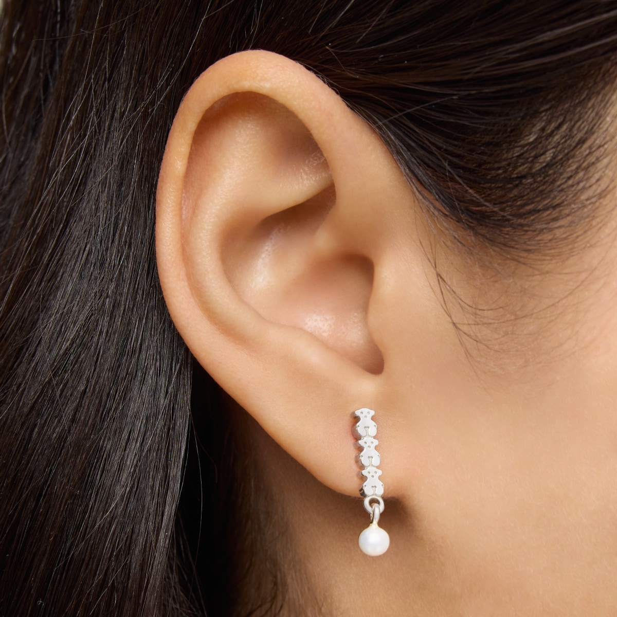 Pendientes de plata y perlas Straight