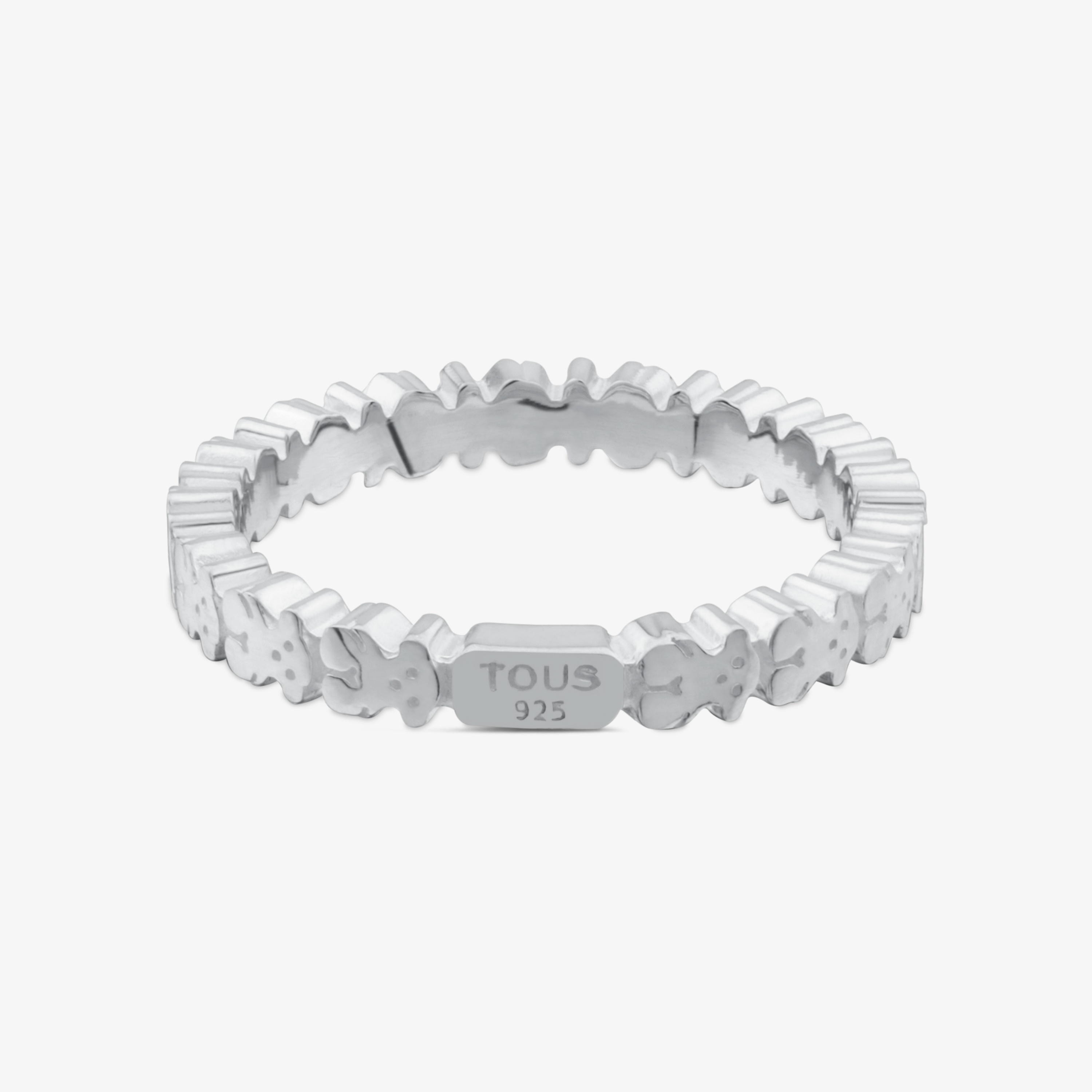 Silver ring bear Straight motifs