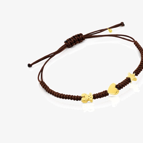 Pulsera de oro 18K motivos estrella, coraz&oacute;n y oso Sweet Dolls XXS