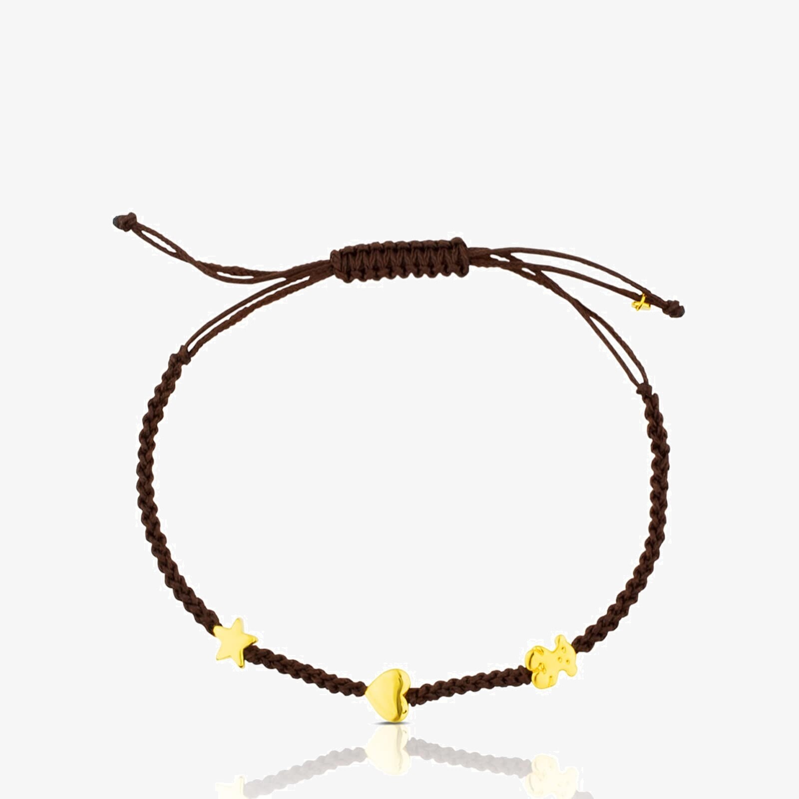 18K solid gold Sweet Dolls XXS Bracelet with Bear, Star and Heart motifs.