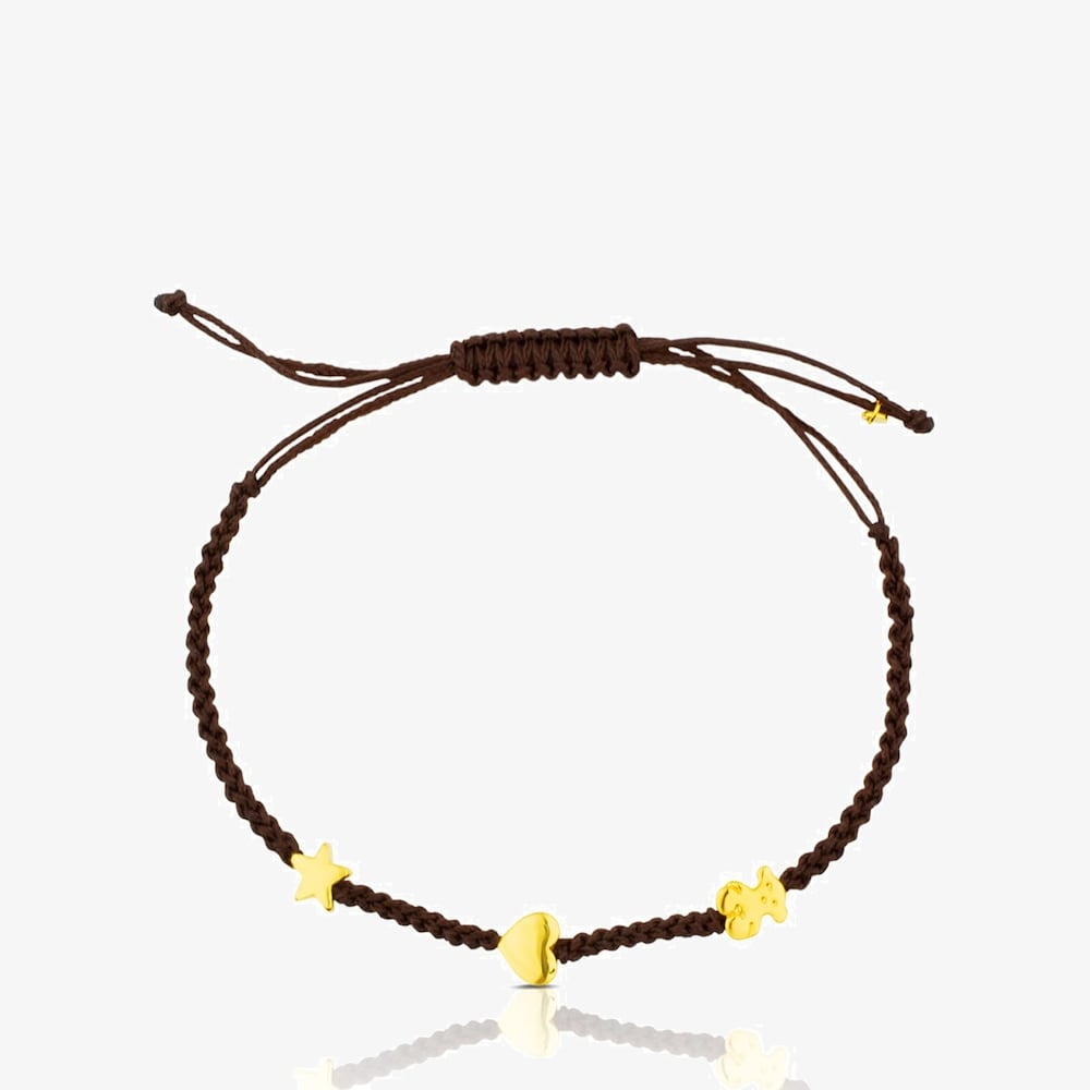 18K solid gold Sweet Dolls XXS Bracelet with Bear, Star and Heart motifs.