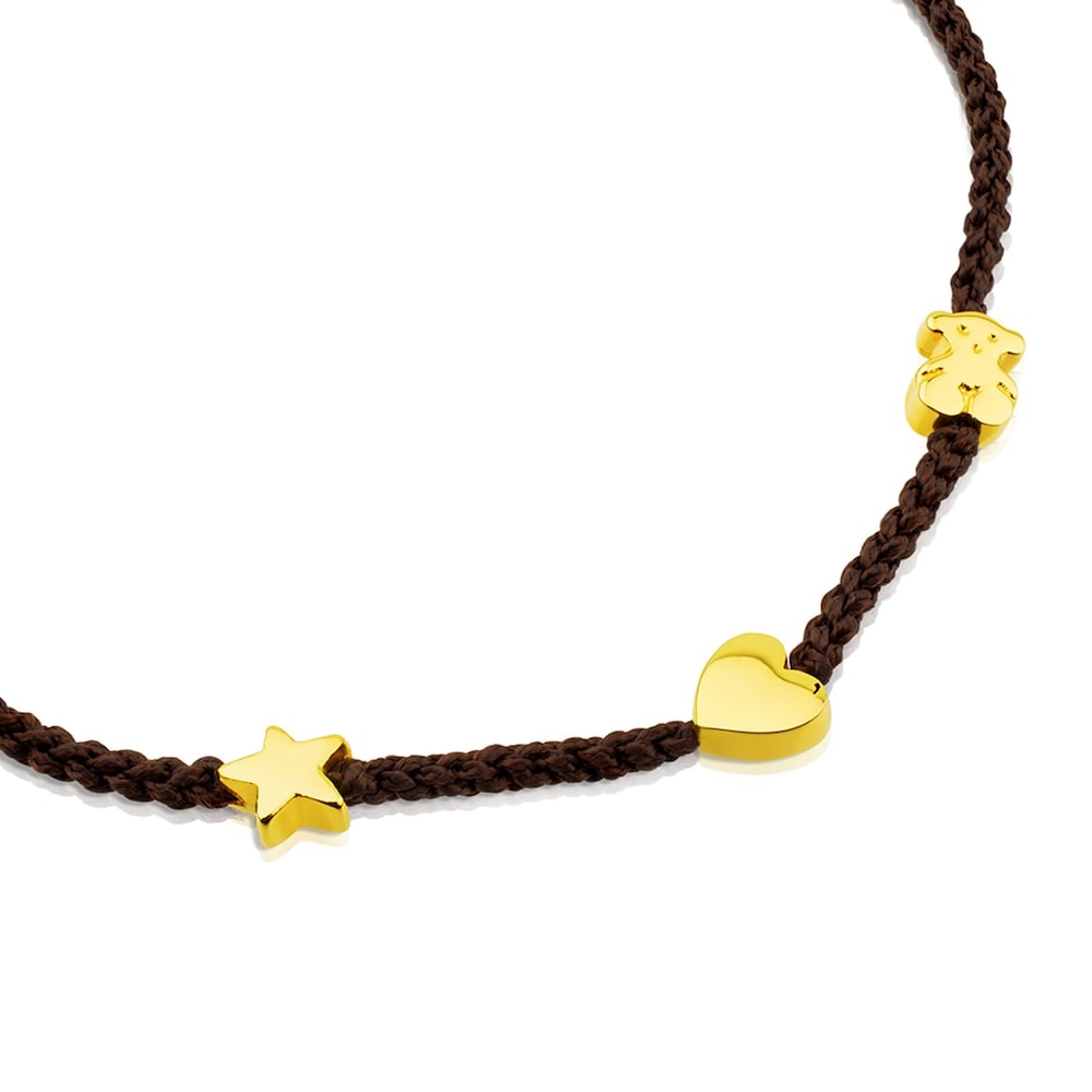 18K solid gold Sweet Dolls XXS Bracelet with Bear, Star and Heart motifs.