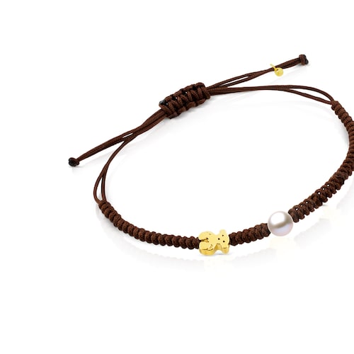 Pulsera de oro y perla cultivada motivo oso Sweet Dolls XXS image number 0