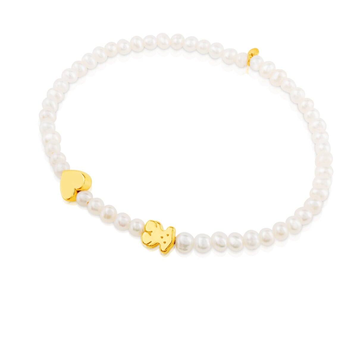 Gold Sweet Dolls XXS Bracelet with Pearls Bear and Heart motifs