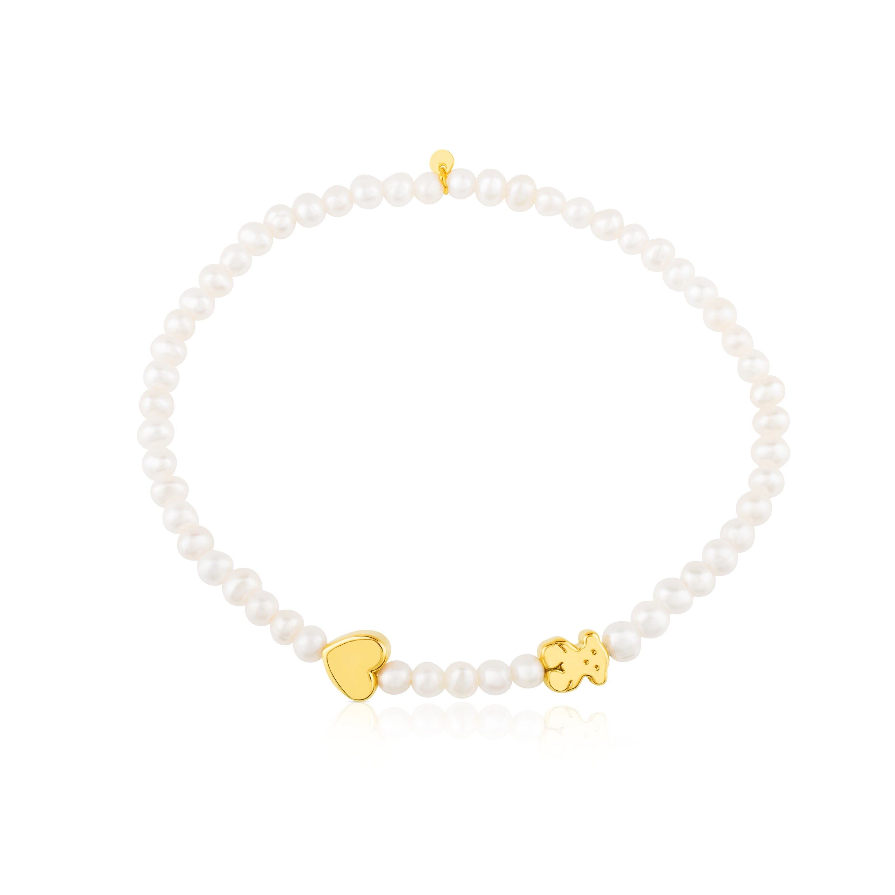 Gold Sweet Dolls XXS Bracelet with Pearls Bear and Heart motifs