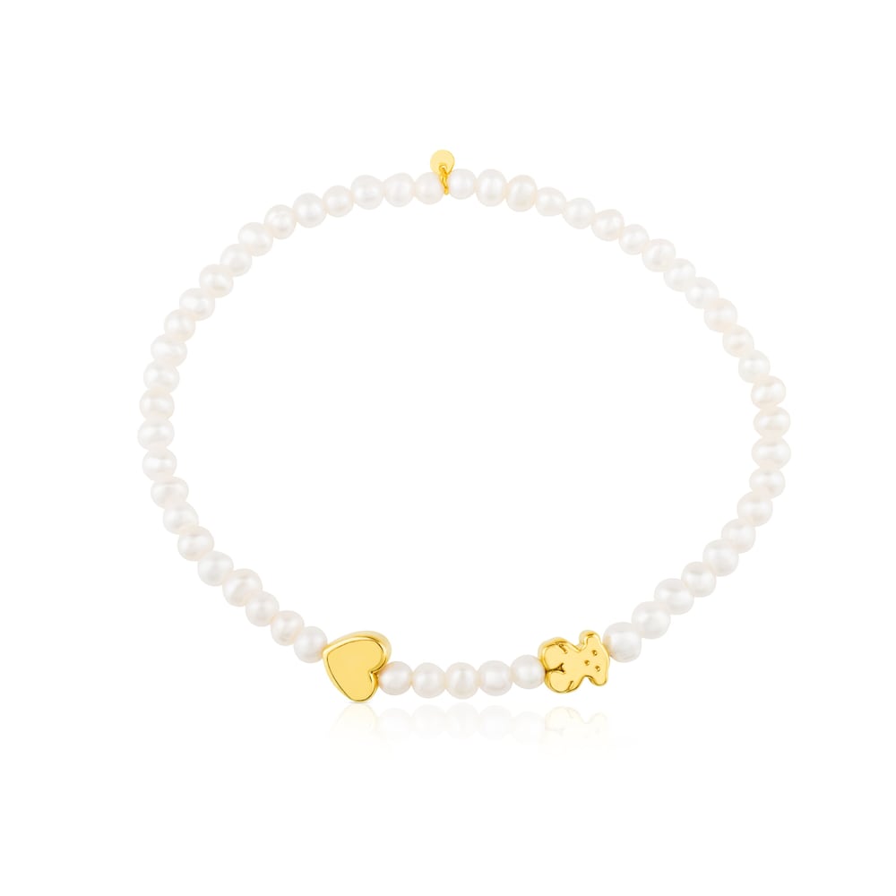 Pulsera de oro y perlas cultivadas motivos oso y corazón Sweet Dolls XXS image number 2