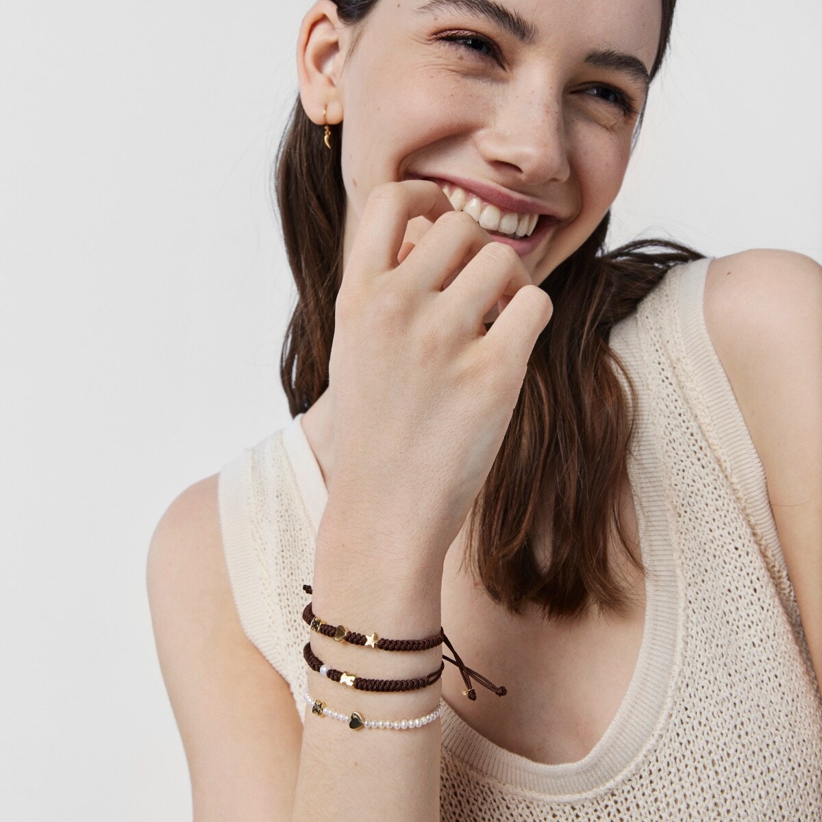 Gold Sweet Dolls XXS Bracelet with Pearls Bear and Heart motifs