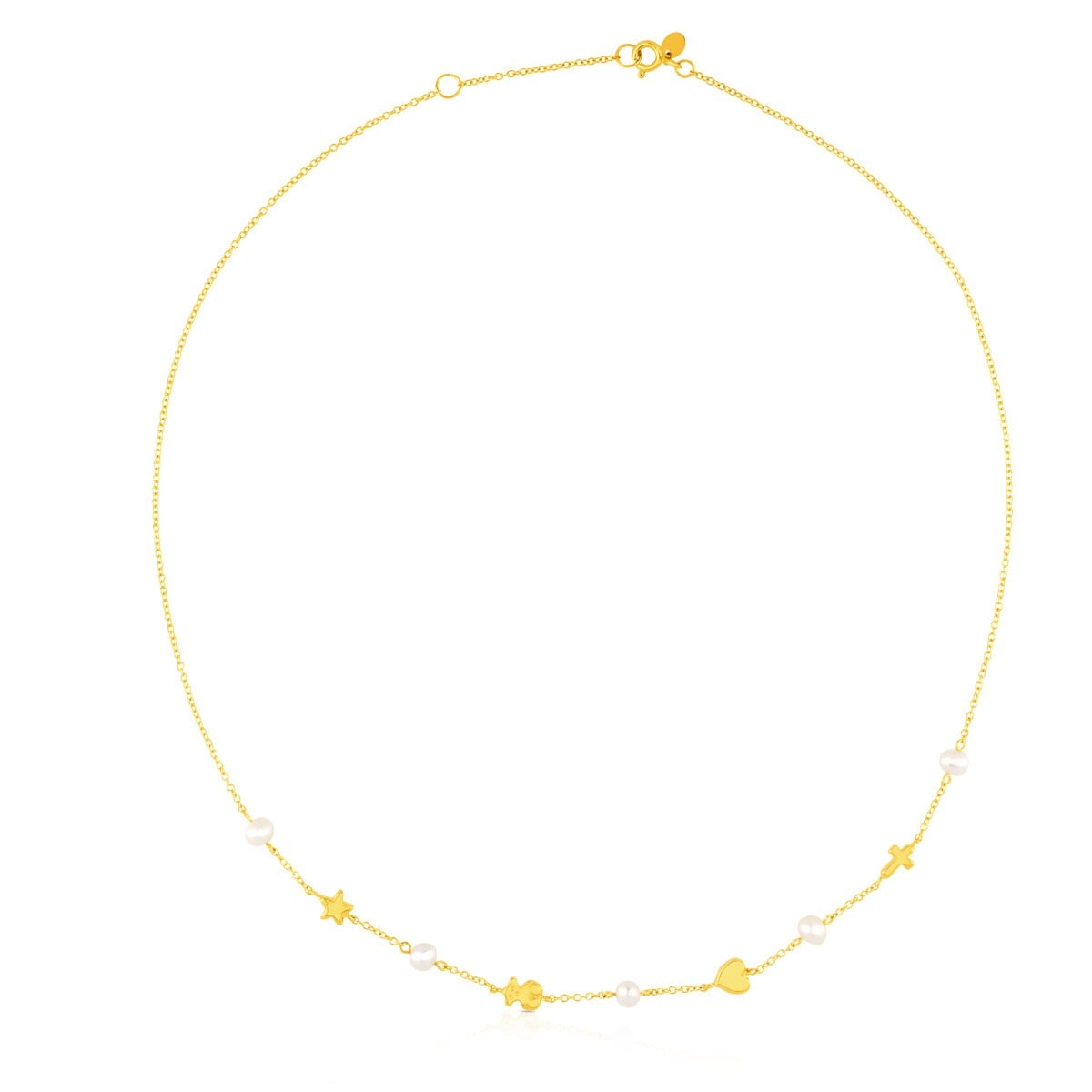 Tous - Collar De Oro Y Perlas Cultivadas Con Motivos Oso, Estrella, Corazón Y Cruz Sweet Dolls - Dorado