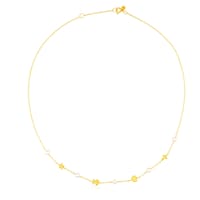 Gold Sweet Dolls Necklace with Pearl