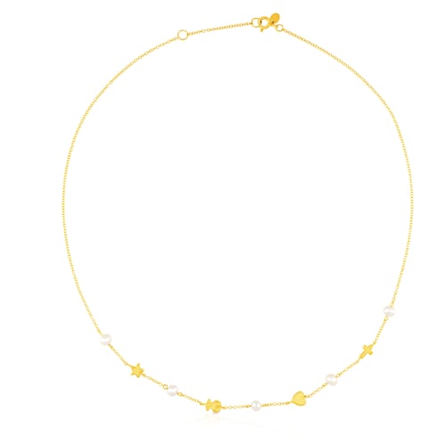 Gold Sweet Dolls Necklace with Pearl