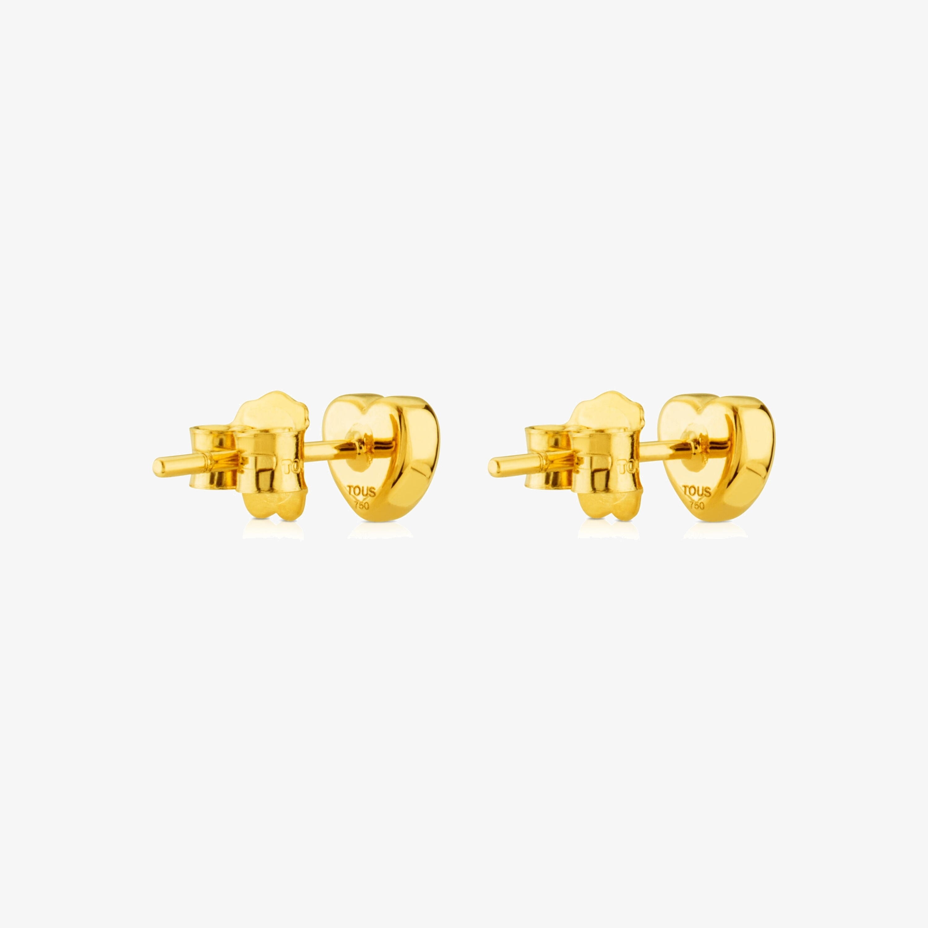 18K solid gold Sweet Dolls XXS Earrings with Bear motif. Pressure clasp.