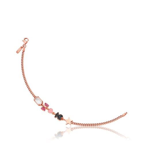 Pulsera con ba&ntilde;o de oro rosa 18 kt sobre plata Join
