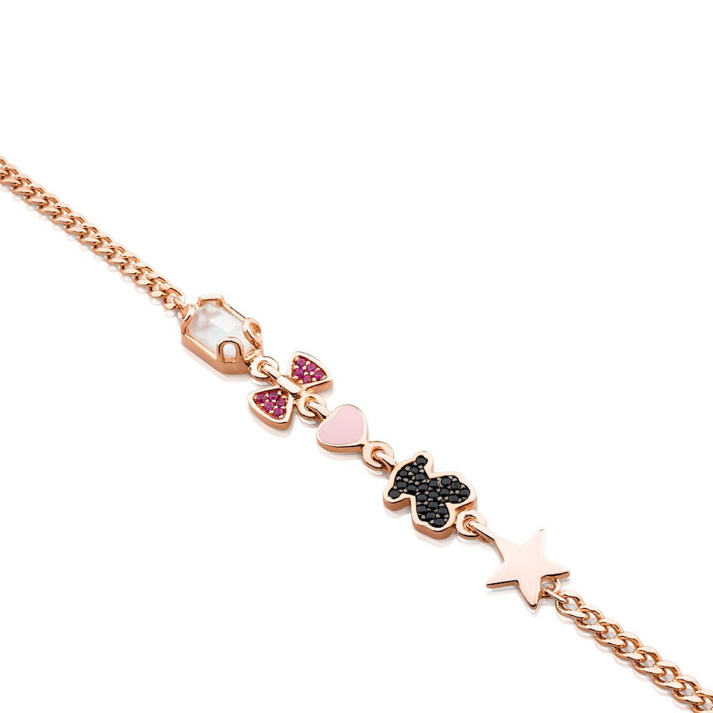 Pulsera con ba&ntilde;o de oro rosa 18 kt sobre plata Join
