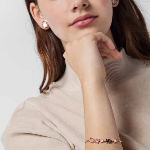 Bra&ccedil;alet amb bany d'or rosa 18 kt sobre plata Join