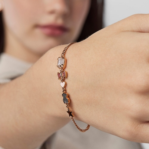 Bra&ccedil;alet amb bany d'or rosa 18 kt sobre plata Join