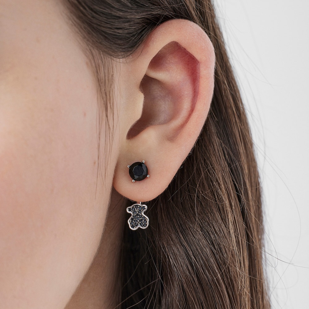 Silver TOUS Join Earrings with onyx and spinels