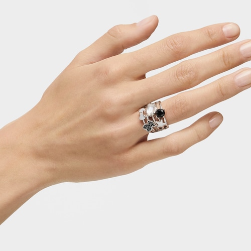 Silver TOUS Join Ring with gemstones