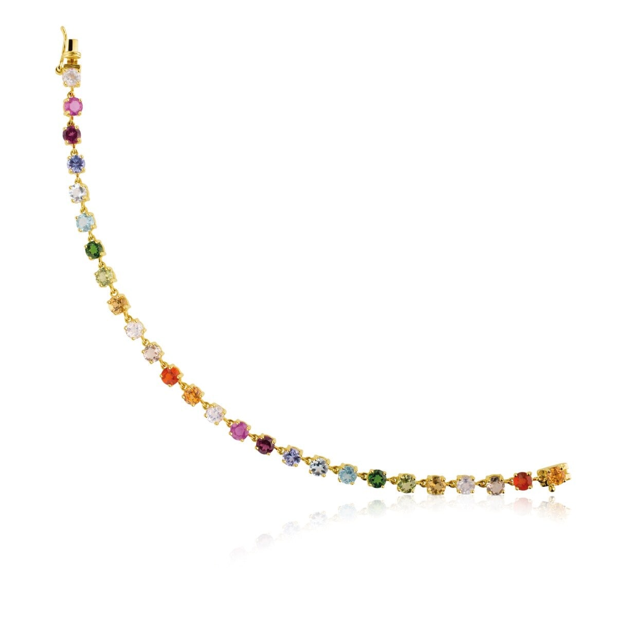 Gold Mix Color Bracelet with 26 multicolor gemstones
