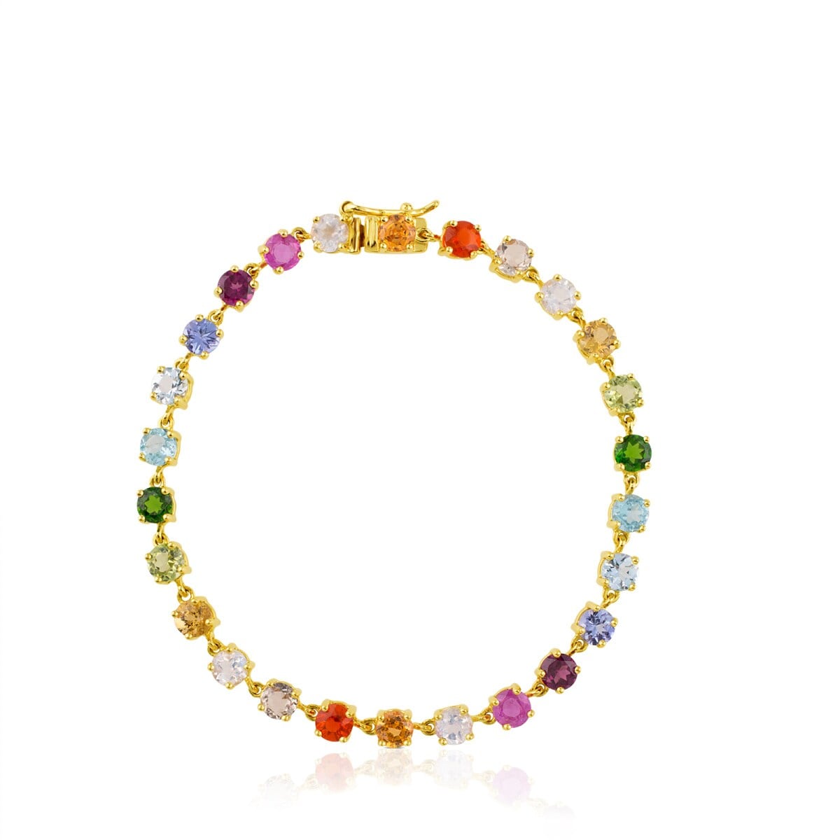 Gold Mix Color Bracelet with 26 multicolor gemstones