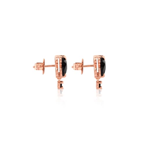Pendientes con baño de oro rosa 18 kt sobre plata Erma