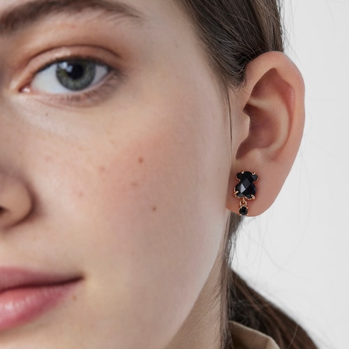 Pendientes con baño de oro rosa 18 kt sobre plata Erma
