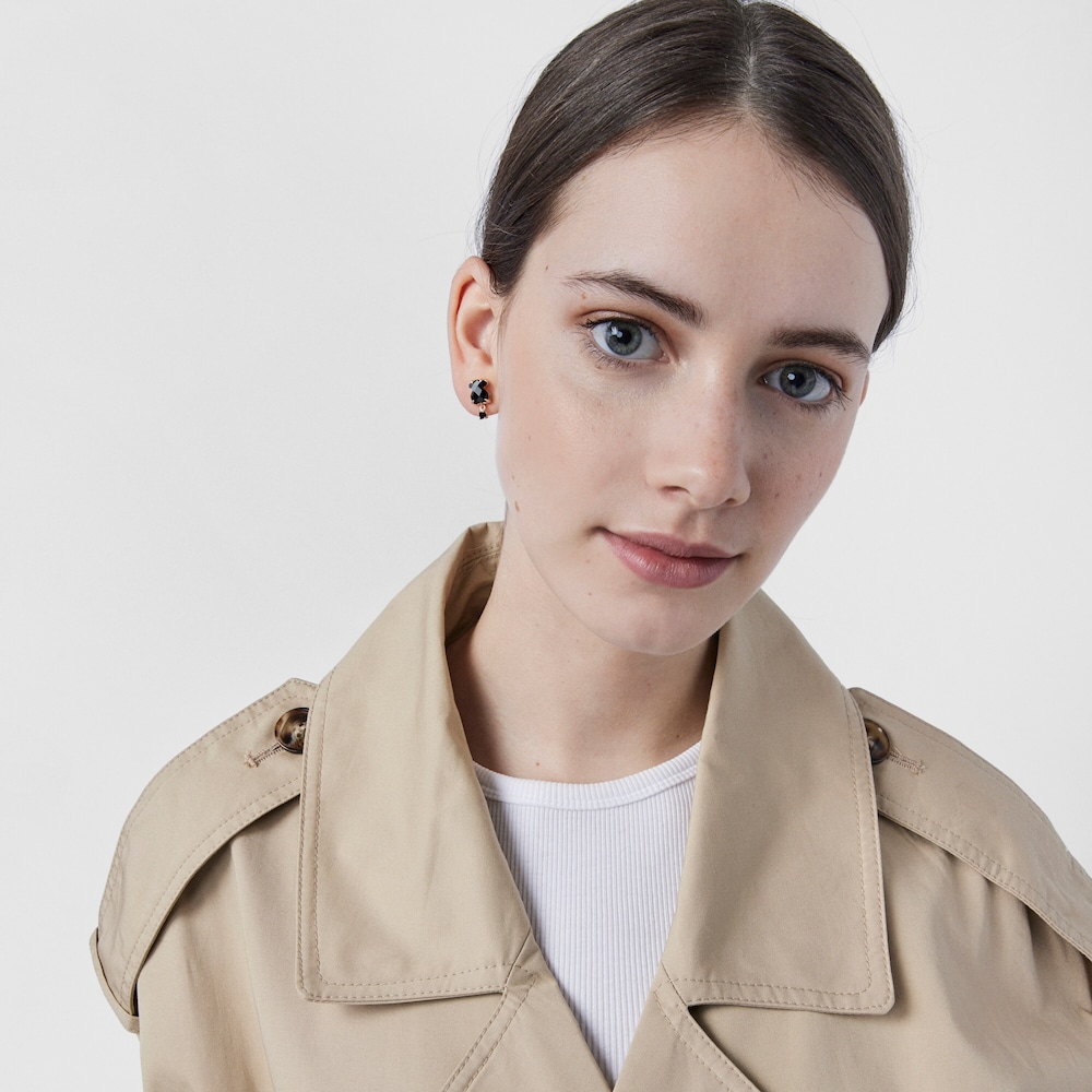 Pendientes con ba&ntilde;o de oro rosa 18 kt sobre plata Erma