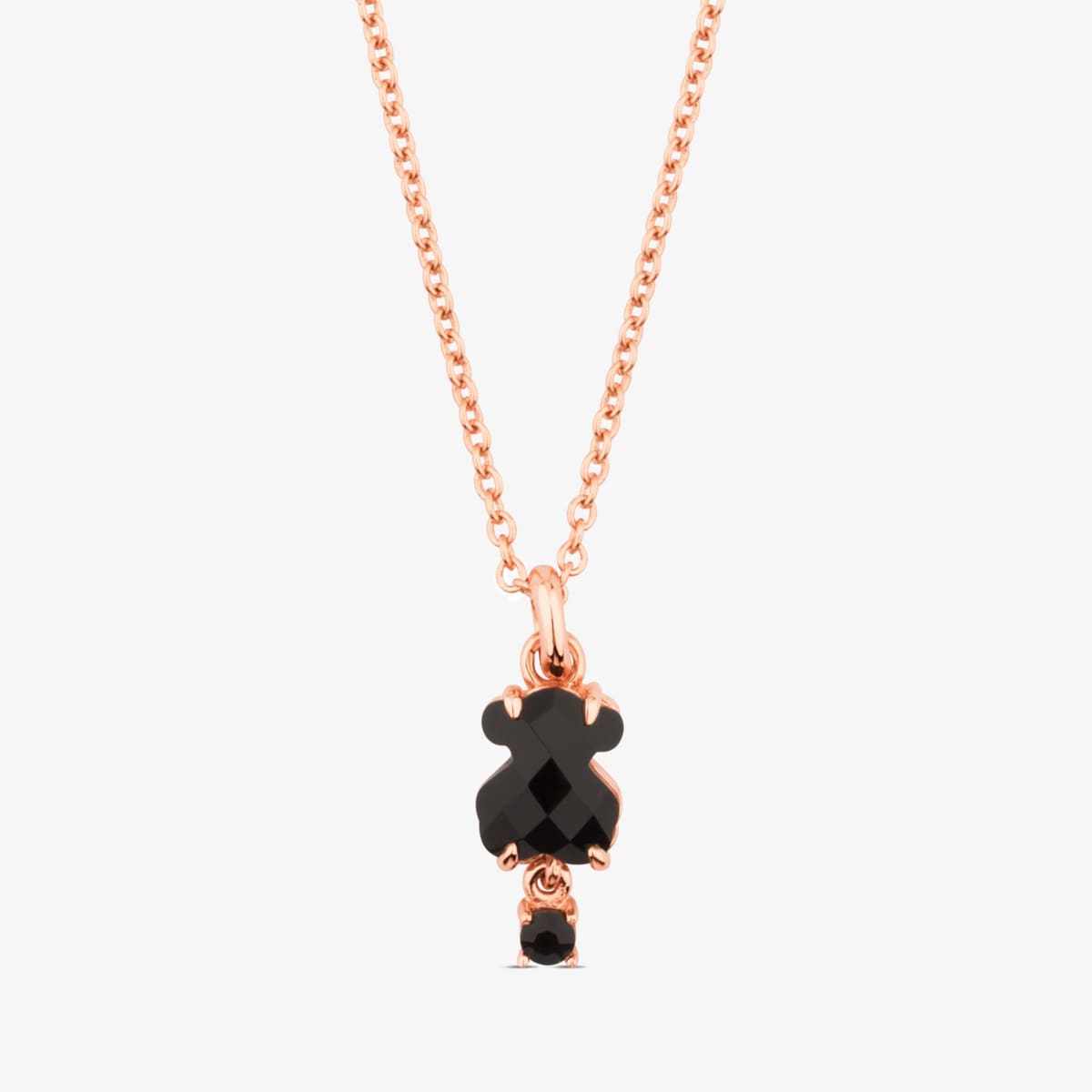 Tous - Collar Con Baño De Oro Rosa 18 Kt Sobre Plata Erma - Negro