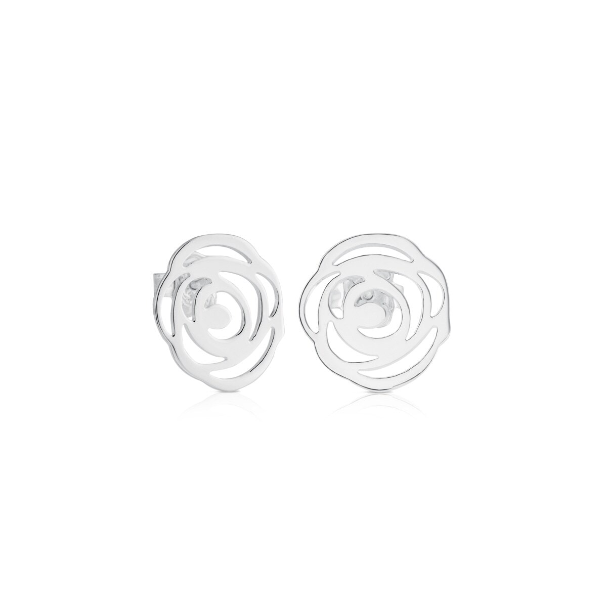 Silver TOUS Rosa d'Abril Earrings 1,5cm