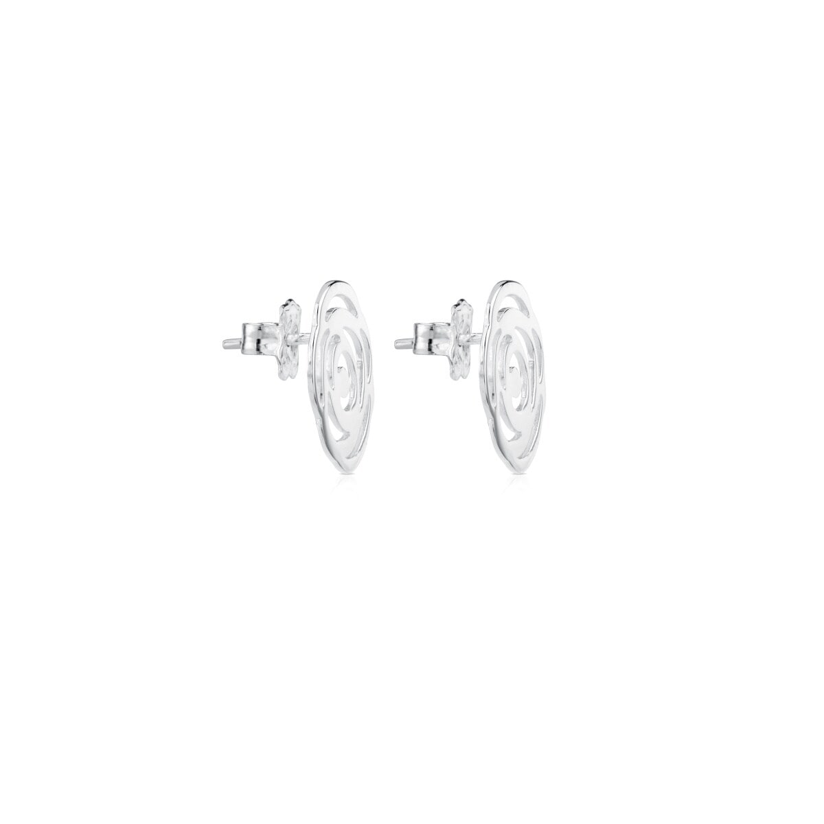 Silver TOUS Rosa d'Abril Earrings 1,5cm
