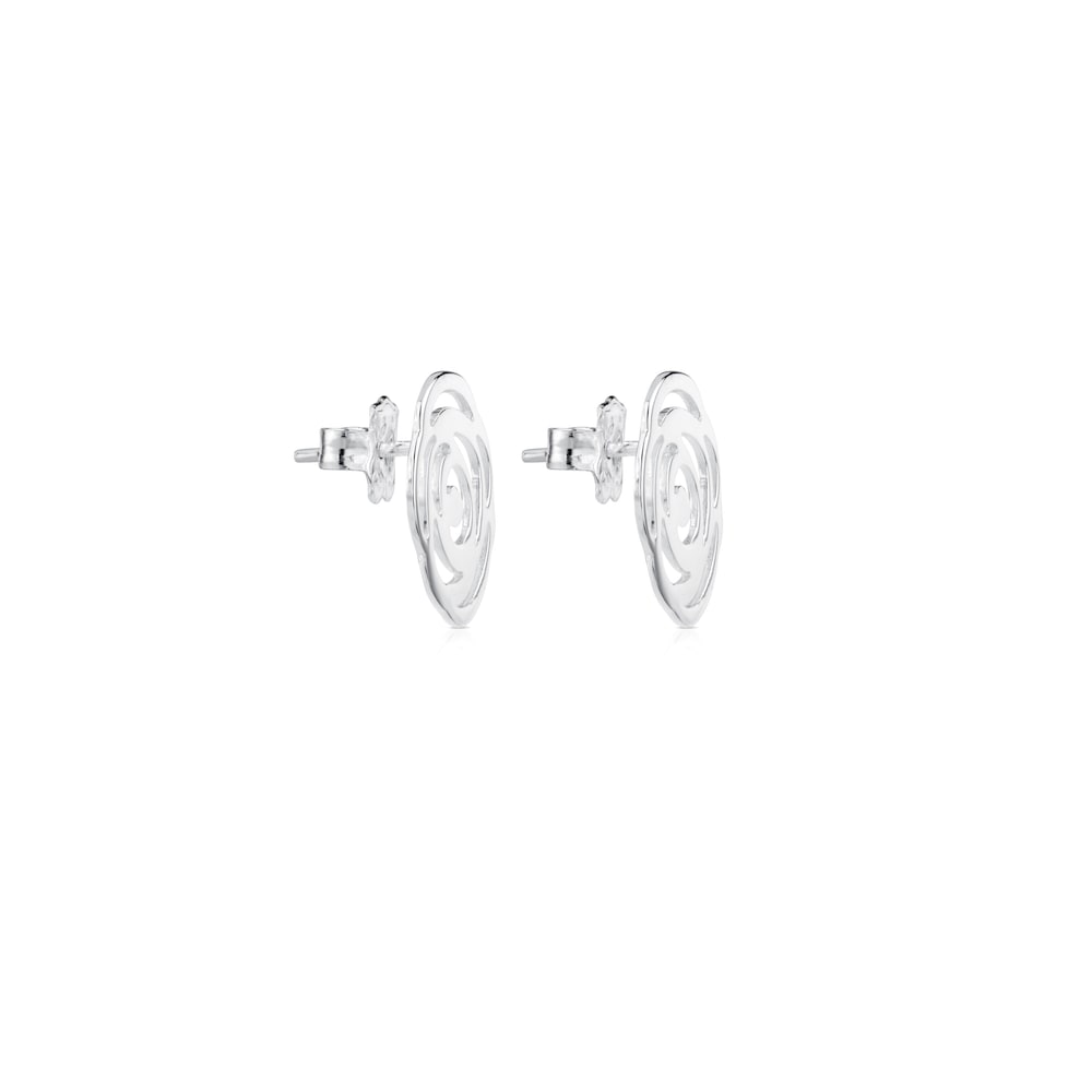 Silver TOUS Rosa d'Abril Earrings 1,5cm