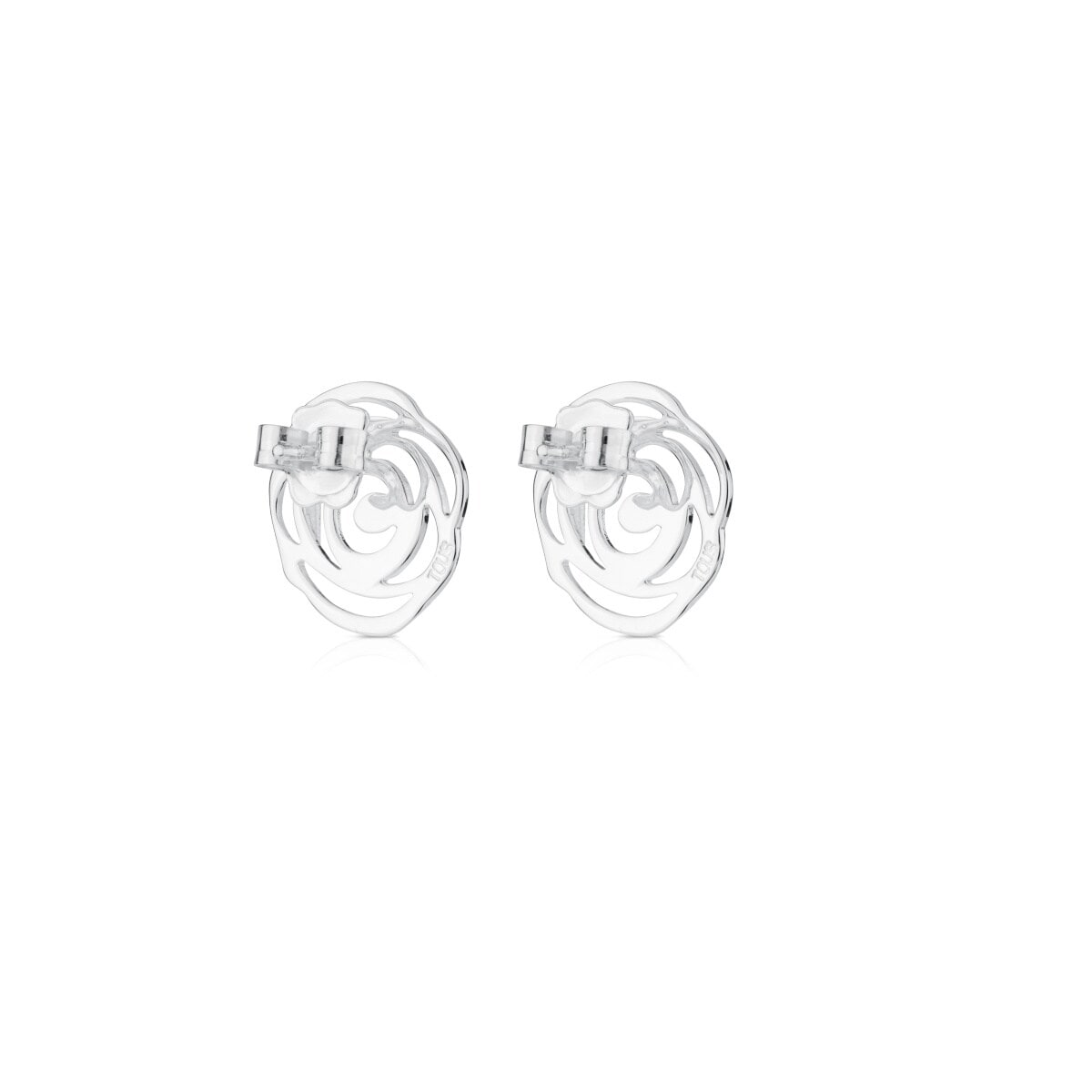 Silver TOUS Rosa d'Abril Earrings 1,5cm