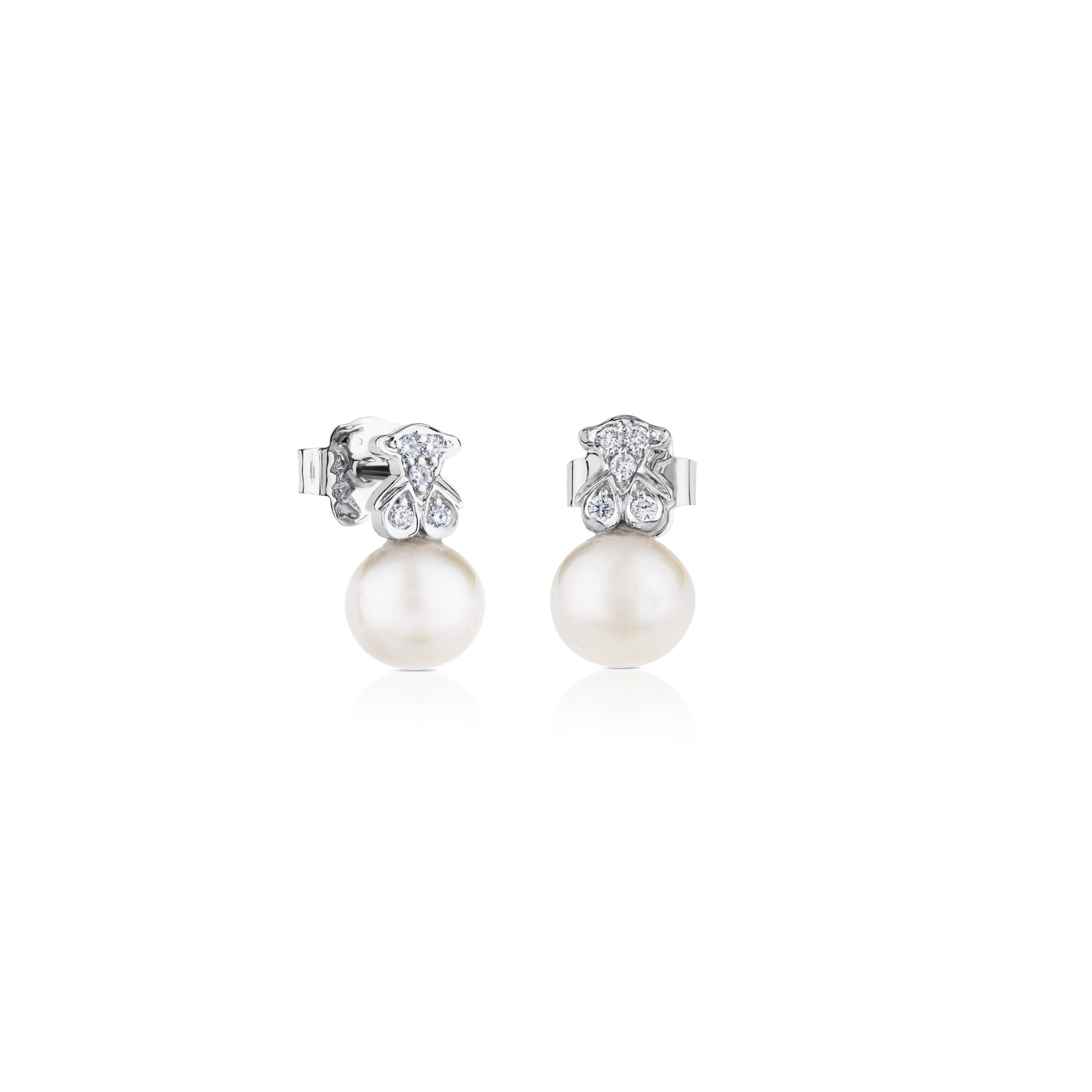Tous Orecchini In Argento 925 Con Ceramica - Modello Super Power, Dimensioni 0,7 Cm, Confezione Regalo Originale