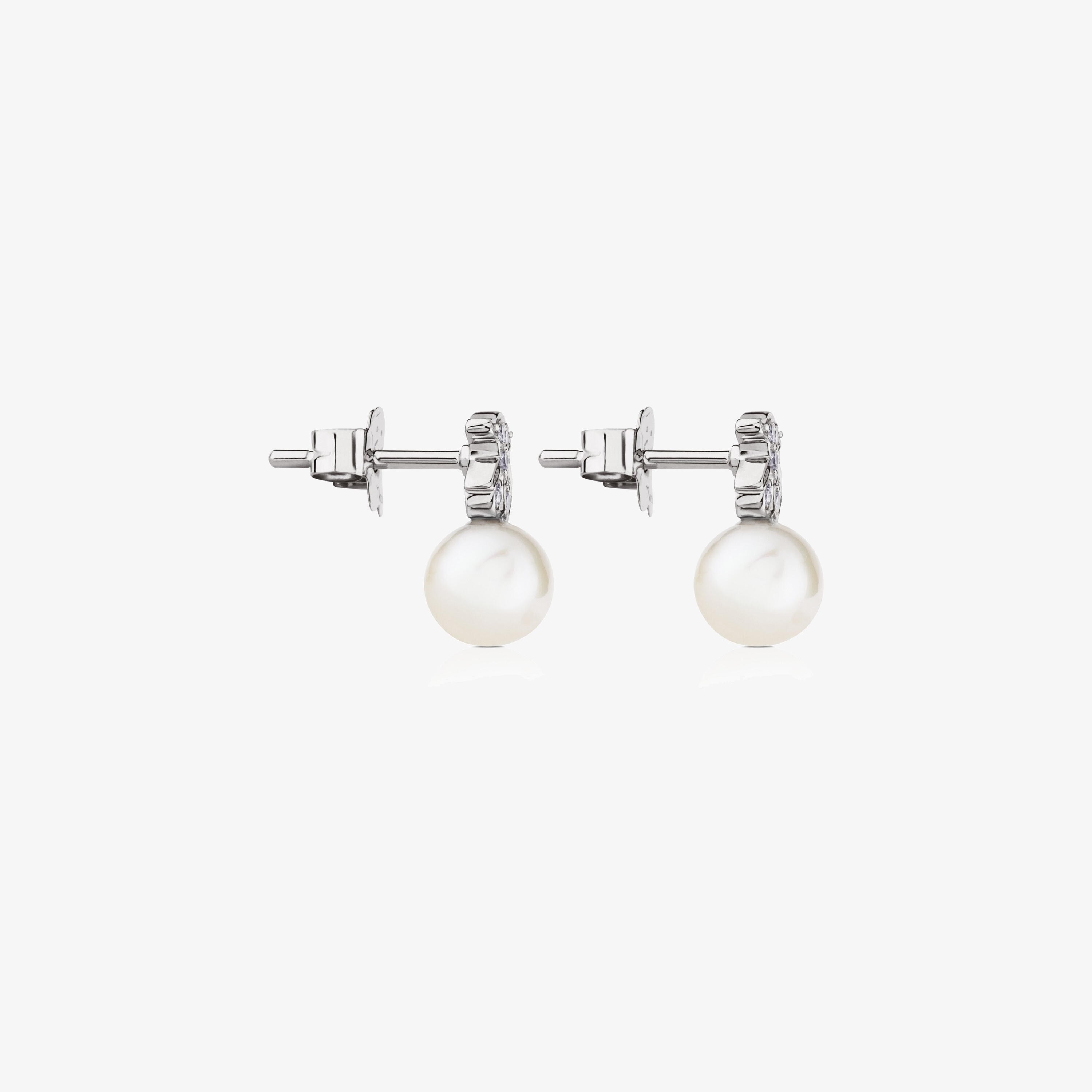 18K white gold Puppies Earrings