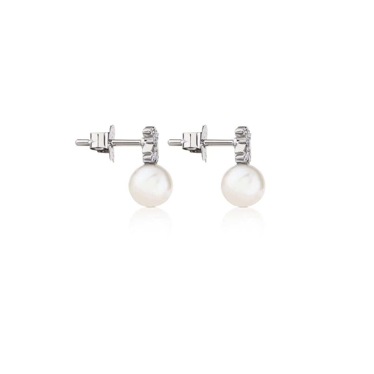 White Gold Puppies Earrings