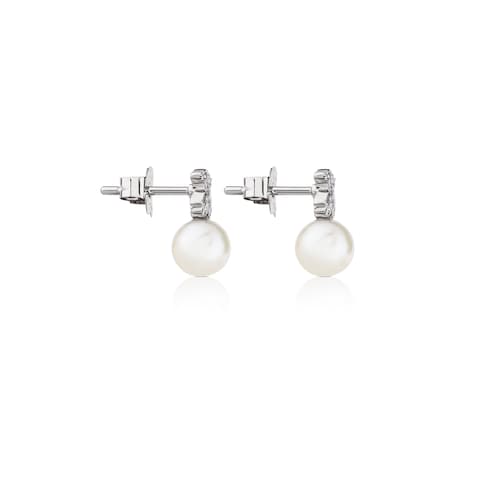 White Gold Puppies Earrings