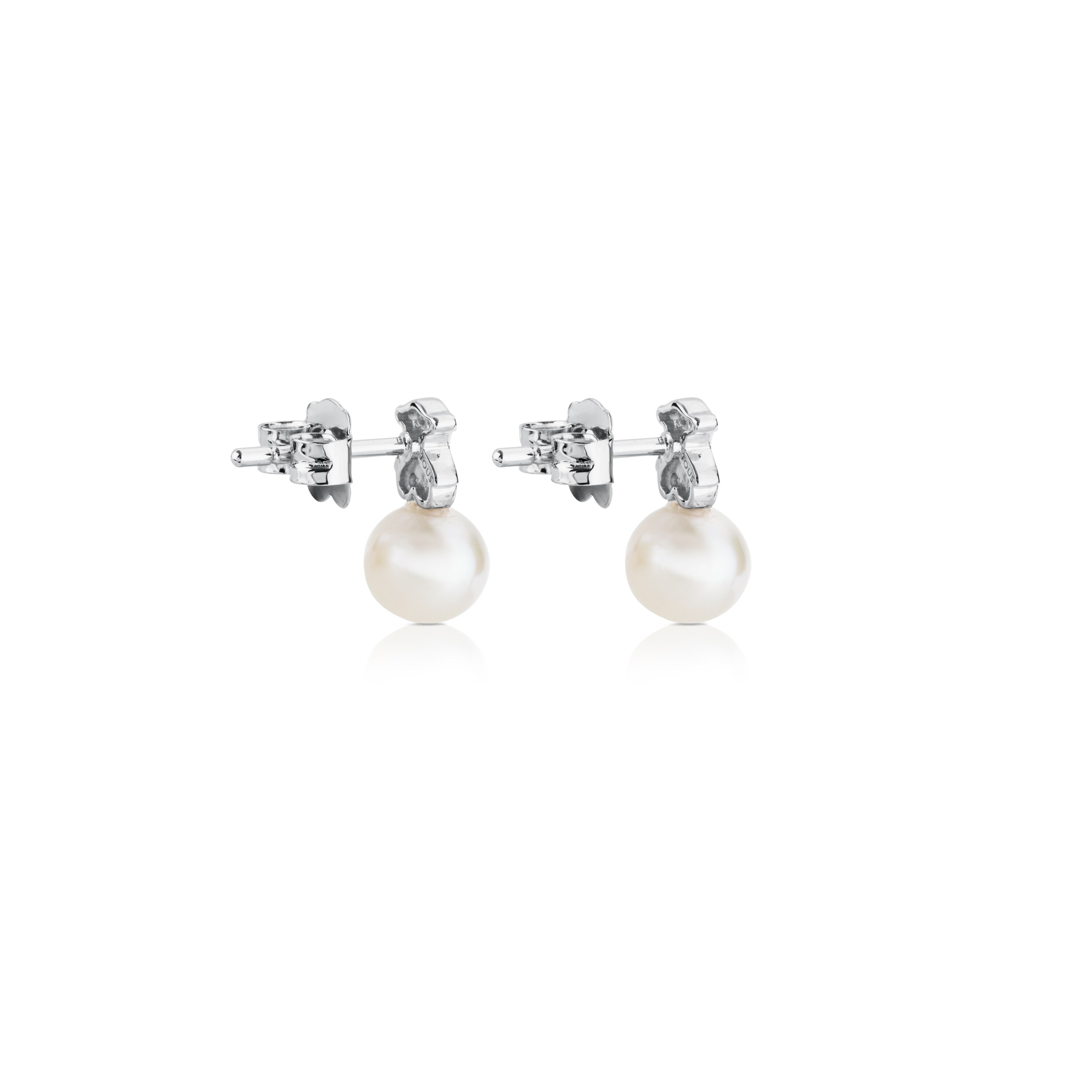White Gold Puppies Earrings