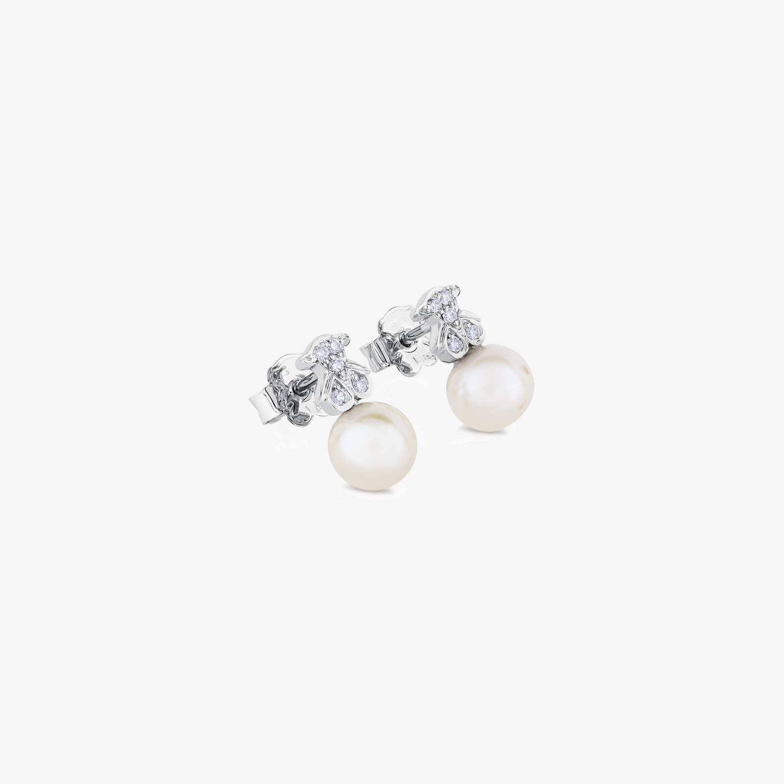 18K white gold Puppies Earrings