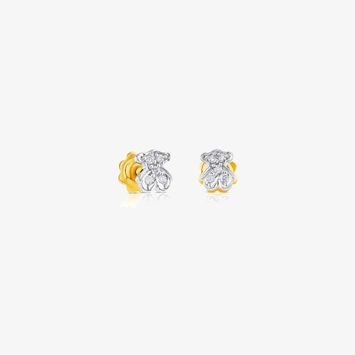 Aretes Puppies de Oro blanco