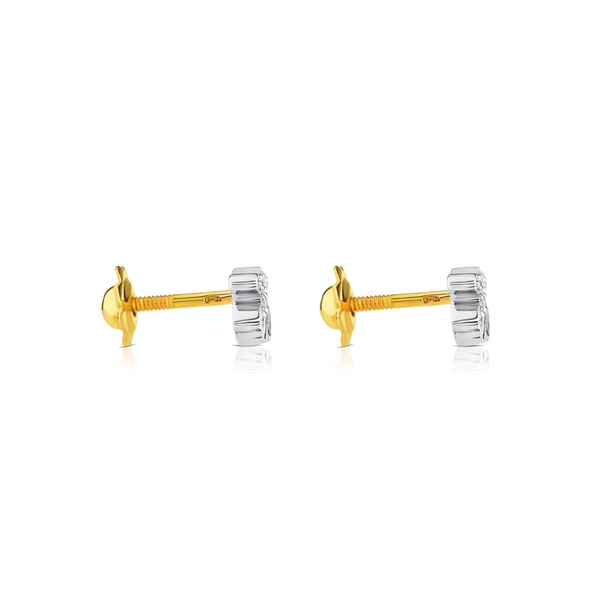 White TOUS Gold Puppies Earrings with Diamonds Bear motif