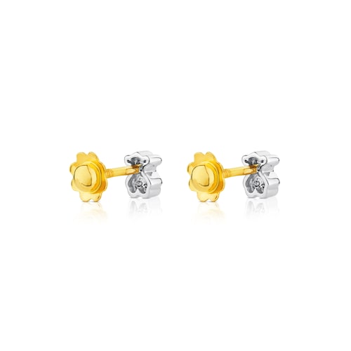 Pendientes oso de oro blanco y diamantes Puppies