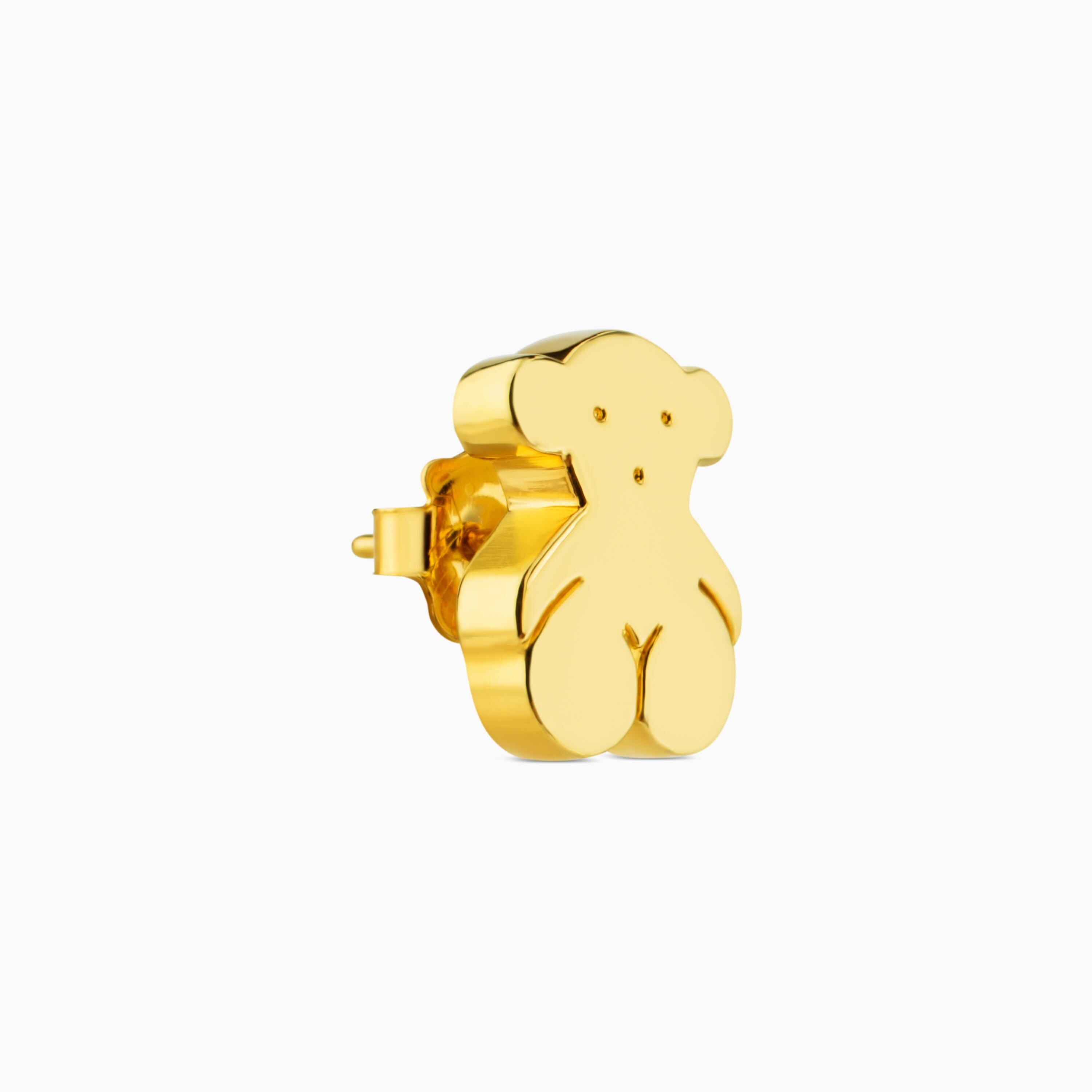 18K solid gold Sweet Dolls Earrings big Bear motif. Push back.