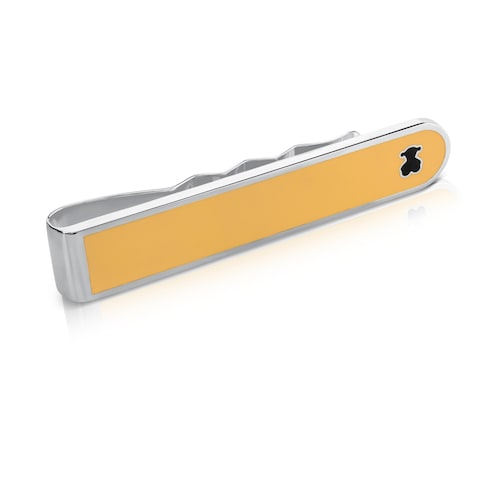 Pasador de acero y esmalte naranja TOUS Man